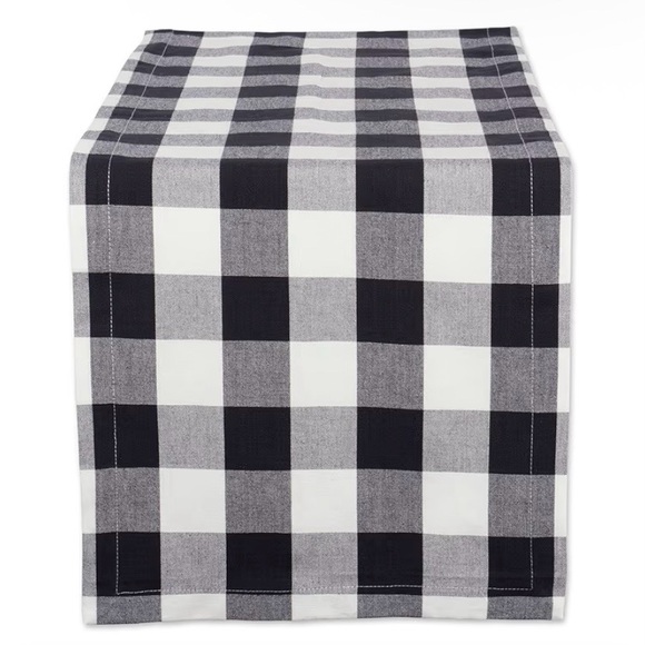 Black and White Buffalo Check Table Runner - Picture 2 of 5